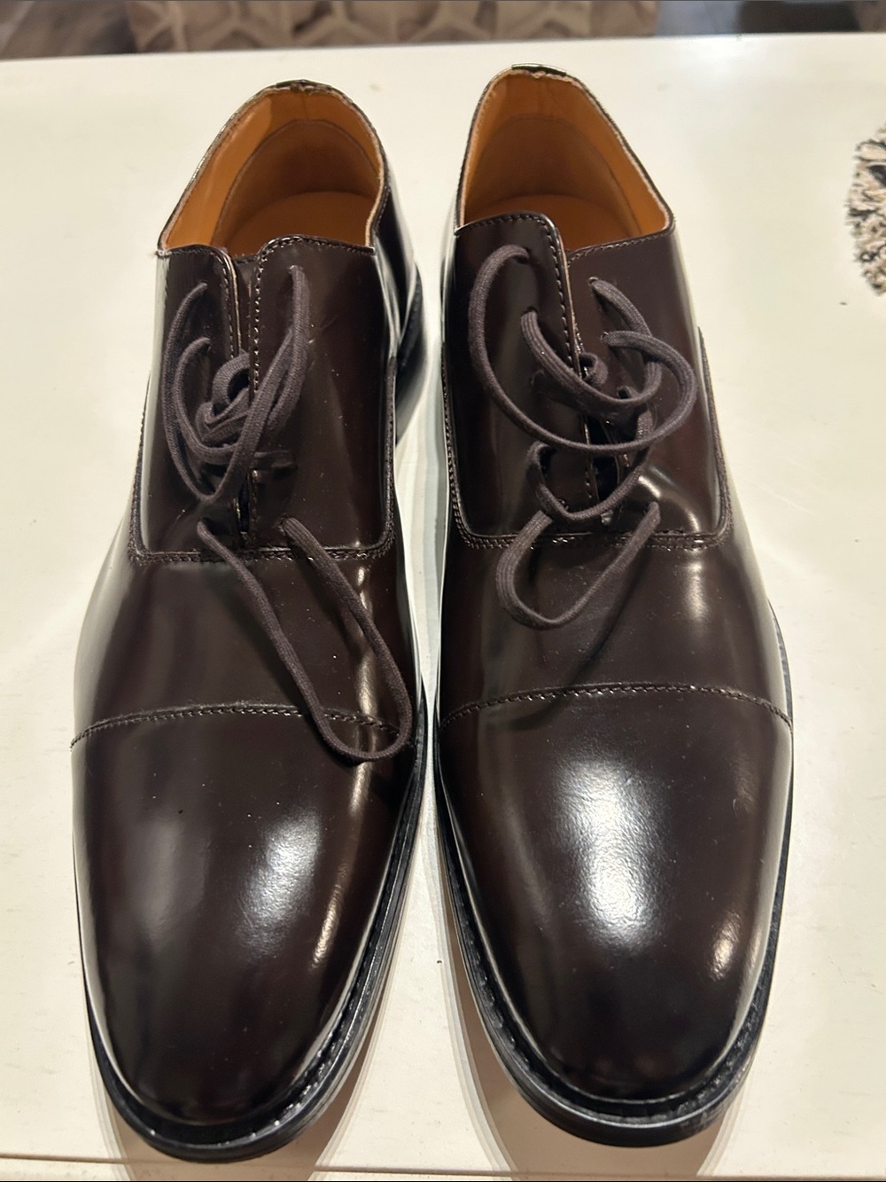 Express Men's Dark Brown Leather Oxfords